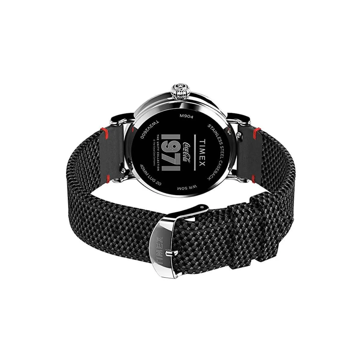 Timex Unisex Watch - Coca-Cola Unity Cream Dial Black Fabric Strap | TW2V26000JR