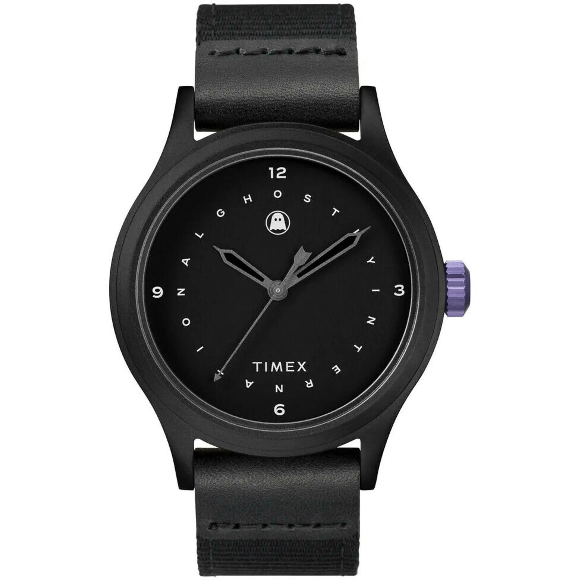 Timex Unisex Watch - Ghostly International Black Dial Canvas Strap | TW2U96800JR