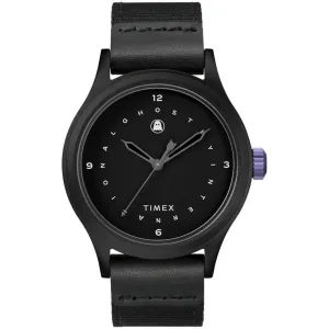 Timex Unisex Watch - Ghostly International Black Dial Canvas Strap | TW2U96800JR