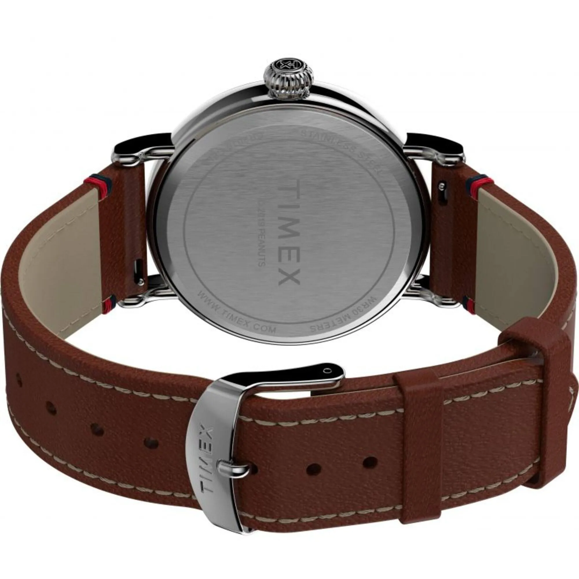 Timex Unisex Watch - Standard Space Snoopy Brown Leather Strap Quartz | TW2T92300