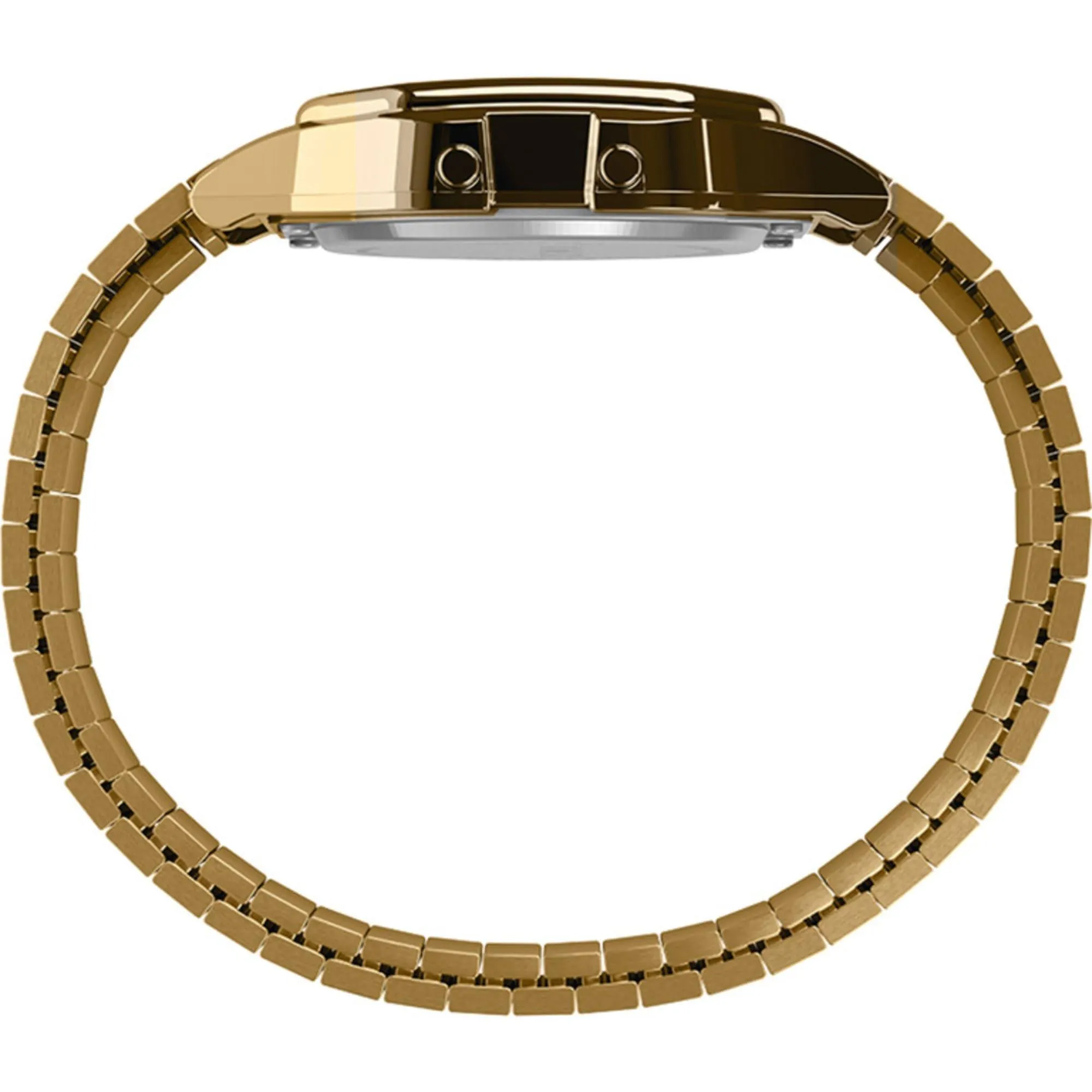 Timex Unisex Watch - T80 Grey Digi Dial Yellow Gold Steel Expansion Band | TW2R79000