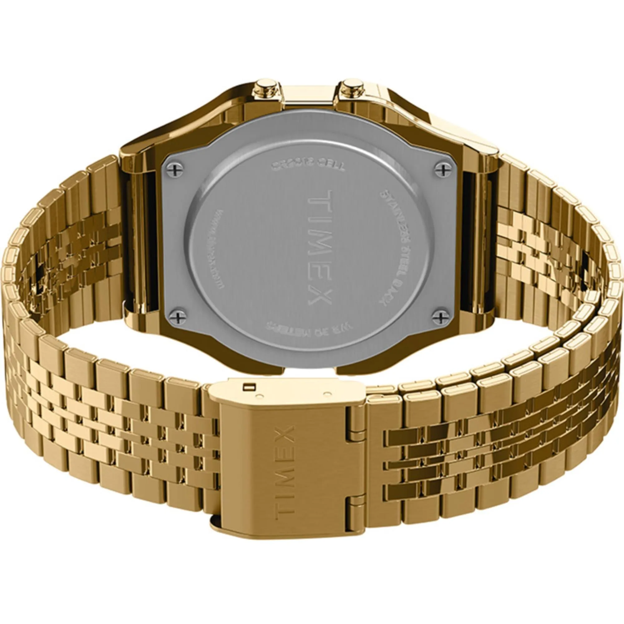 Timex Unisex Watch - T80 Yellow Gold Stainless Steel Bracelet Digital | TW2R79200