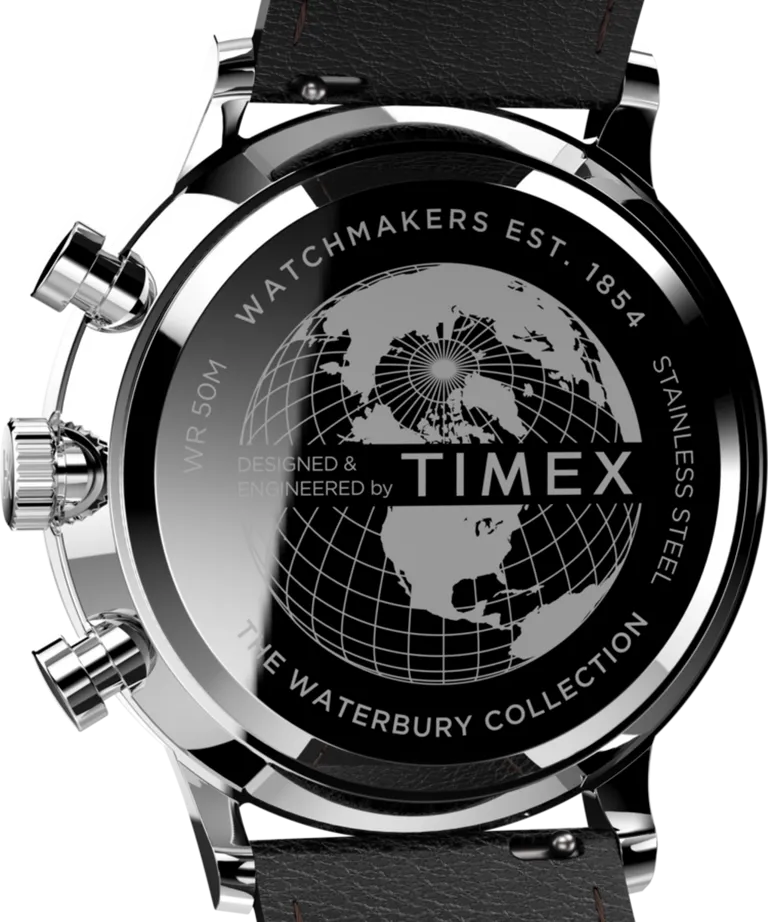 Timex Waterbury Classic Chronograph 40mm Leather Strap Men's Watch TW2U88300