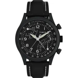 Timex Waterbury Traditional Black Leather Strap Watch TW2W48000