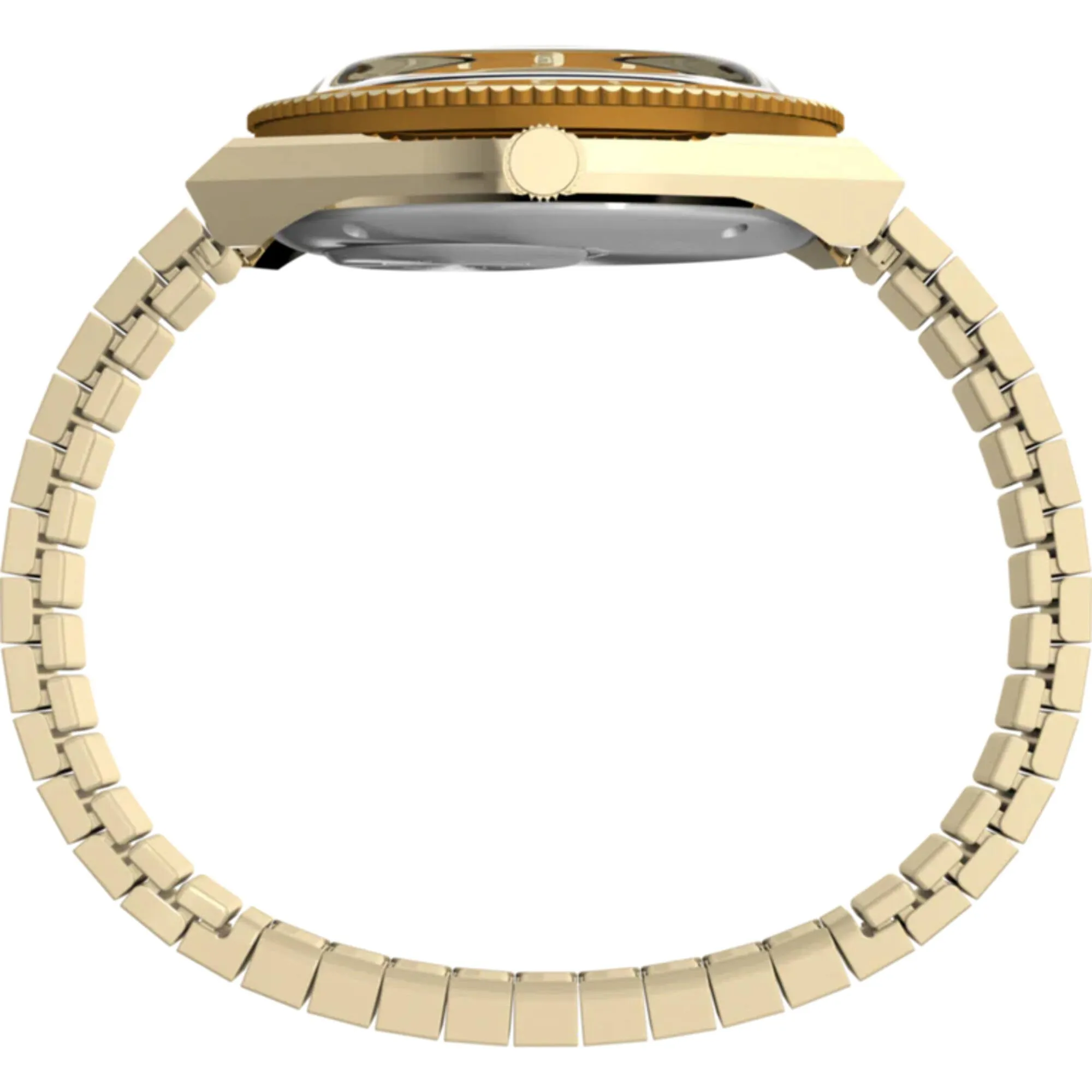 Timex Women Watch - Q Timex Brown Dial Yellow Gold Expansion Bracelet | TW2V92500