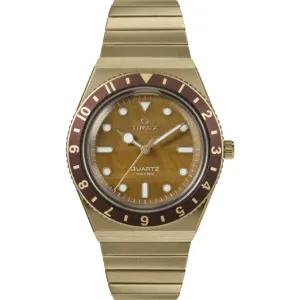 Timex Women Watch - Q Timex Brown Dial Yellow Gold Expansion Bracelet | TW2V92500