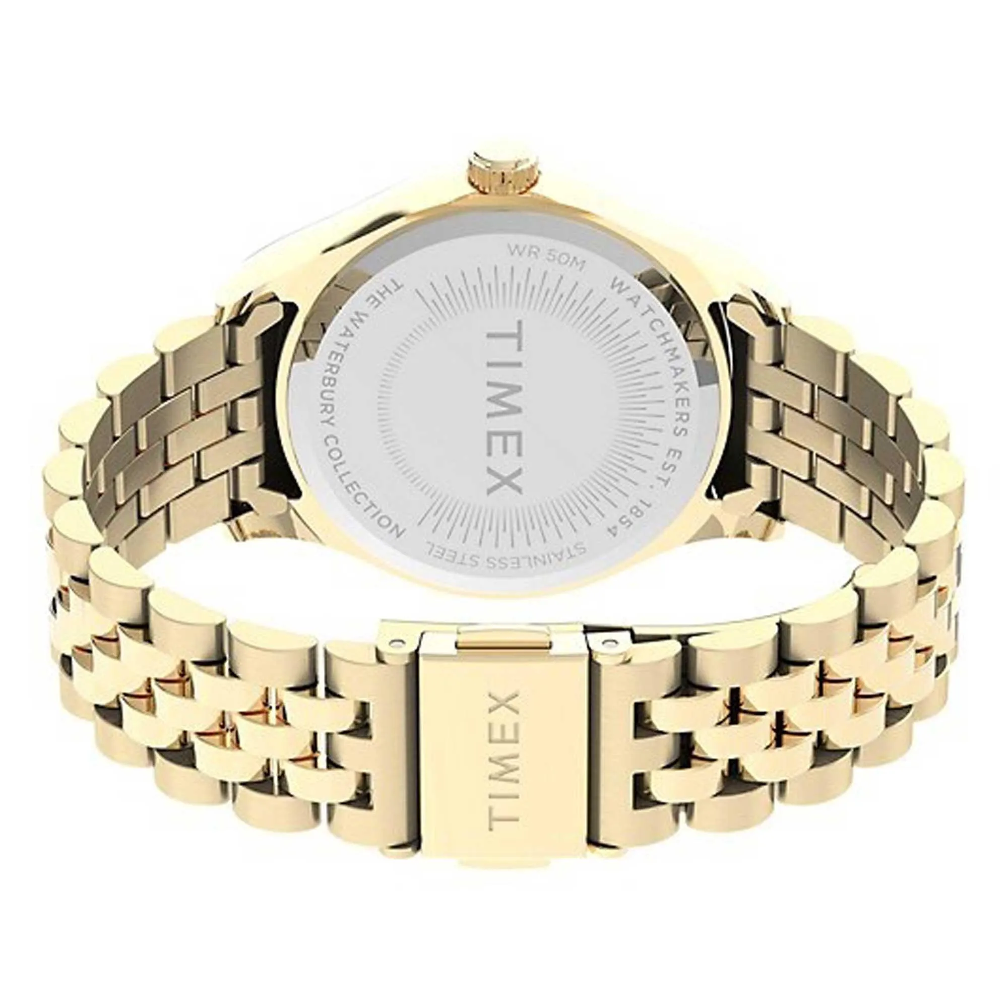 Timex Women's Quartz Watch - Waterbury Legacy Green Dial Steel Bracelet | TW2V31700VQ