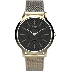 Timex Women's Watch - Black Dial Rose Gold Steel Mesh Bracelet Quartz | TW2V31100VQ
