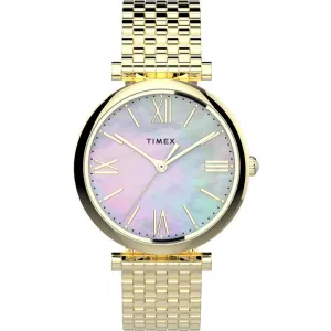 Timex Women's Watch - Parisienne Mother of Pearl Dial Steel Bracelet | TW2T79100VQ