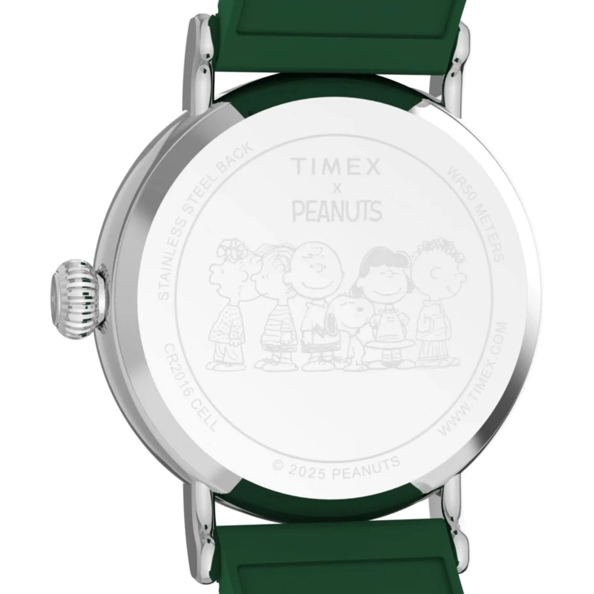Timex Women's Watch - Peanuts White Dial Green Synthetic Rubber Strap | TW2W78900