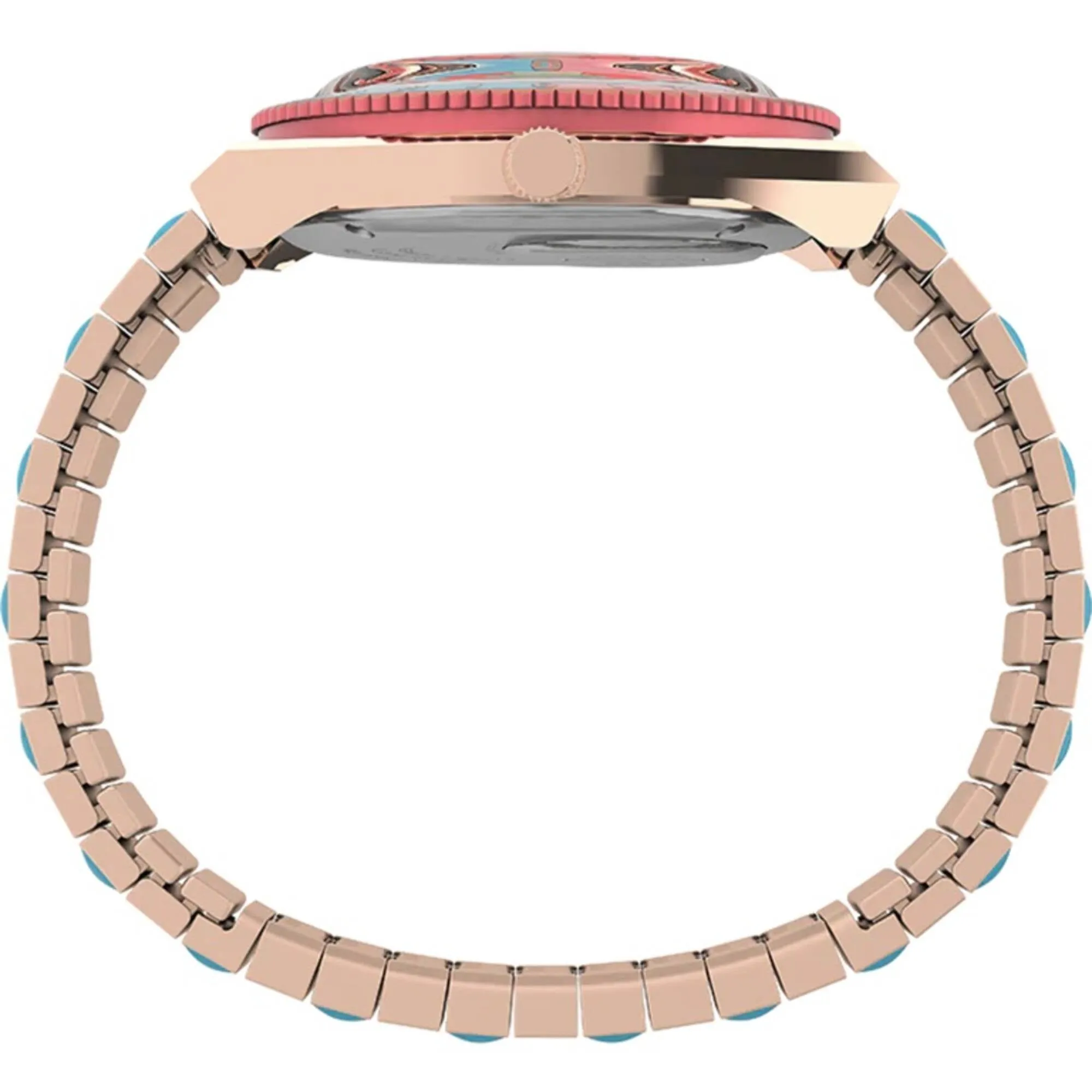 Timex Women's Watch - Q Timex Malibu Pink Dial Steel Expansion Band | TW2U81500VQ