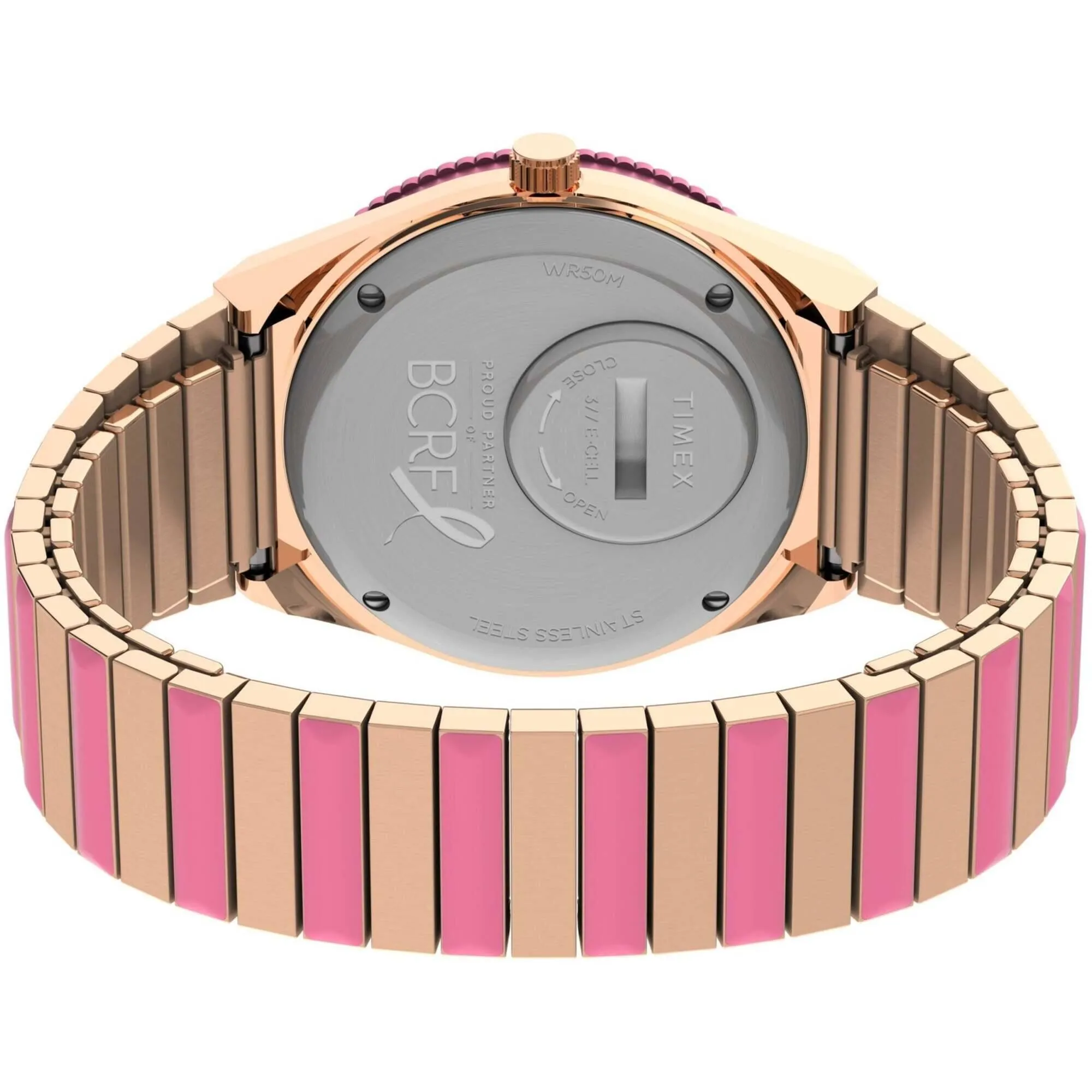 Timex Women's Watch - Q x BCRF Quartz Rose Gold Dial Two Tone Bracelet | TW2V52700