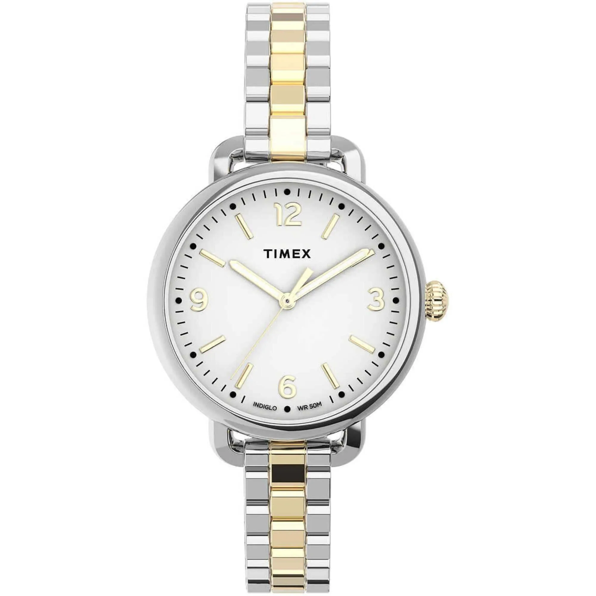Timex Women's Watch - Standard Demi White Dial Two Tone Steel Bracelet | TW2U60200VQ