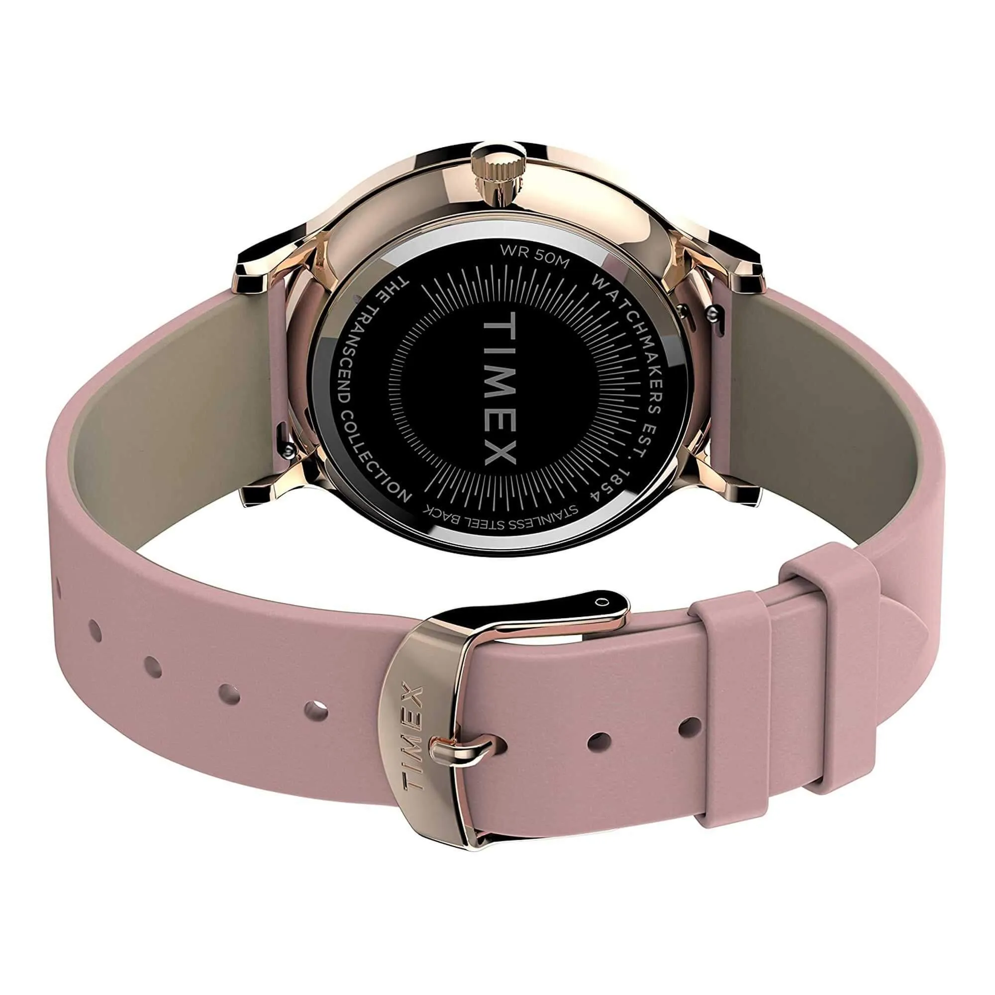 Timex Women's Watch - Transcend Quartz White Dial Pink Leather Strap | TW2T74300VQ