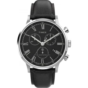 Timex?Waterbury Classic Chronograph Leather Strap Watch TW2U88300