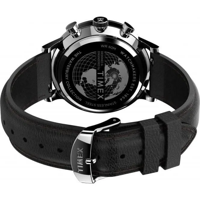 Timex?Waterbury Classic Chronograph Leather Strap Watch TW2U88300