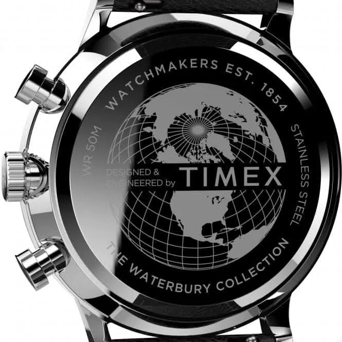 Timex?Waterbury Classic Chronograph Leather Strap Watch TW2U88300
