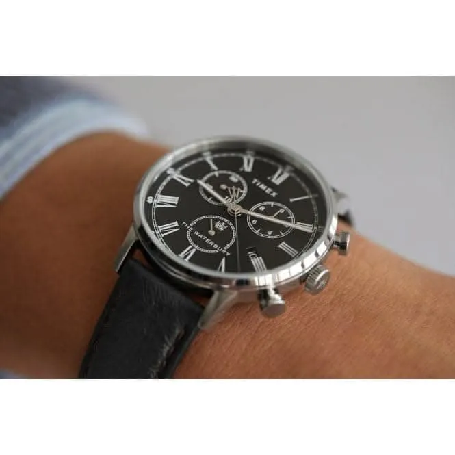 Timex?Waterbury Classic Chronograph Leather Strap Watch TW2U88300