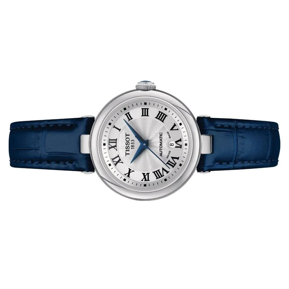 TISSOT AUTOMATIC BELLISSIMA BLUE LEATHER WOMEN'S WATCH T1262071601300