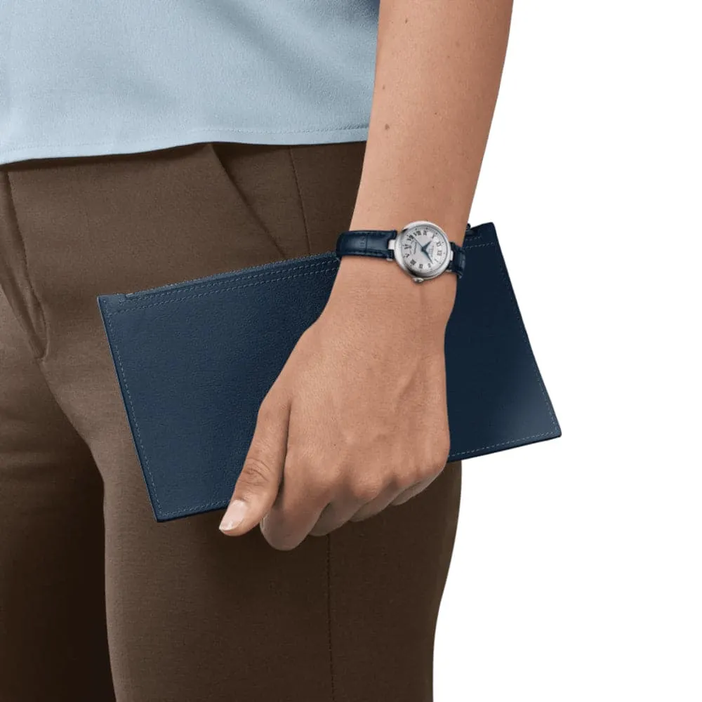 TISSOT AUTOMATIC BELLISSIMA BLUE LEATHER WOMEN'S WATCH T1262071601300
