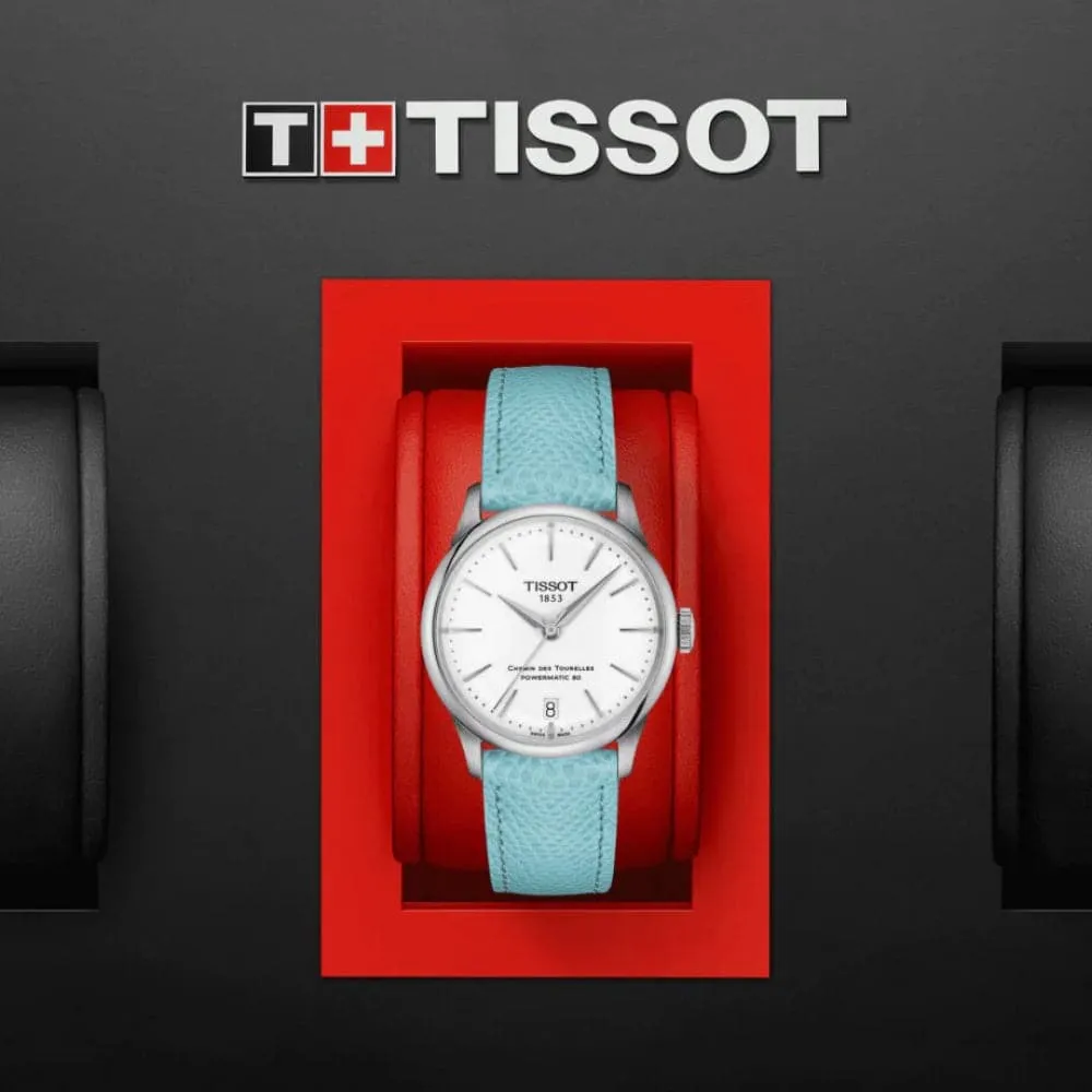 Tissot Chemin Des Tourelles Powermatic 80 Leather Strap Women Watch T1392071601100