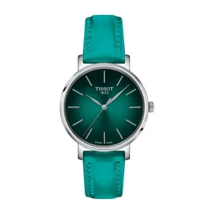 Tissot Everytime Turquoise Leather Strap Women Watch T1432101709100