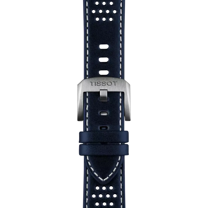 TISSOT PR516 POWERMATIC 80 T1494071604100 38mm BLUE DIAL LEATHER STRAP WATCH