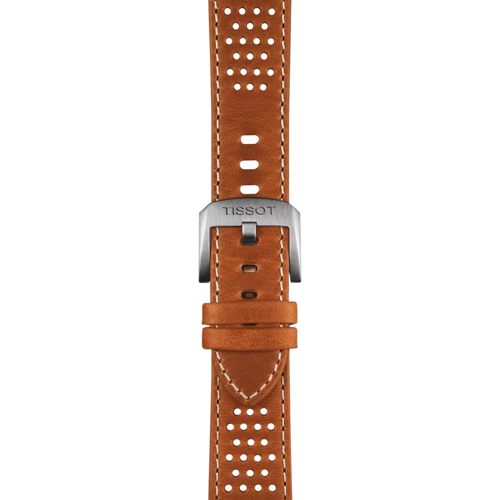 TISSOT PR516 POWERMATIC 80 T1494071605100 38mm BLACK DIAL BROWN LEATHER STRAP WATCH