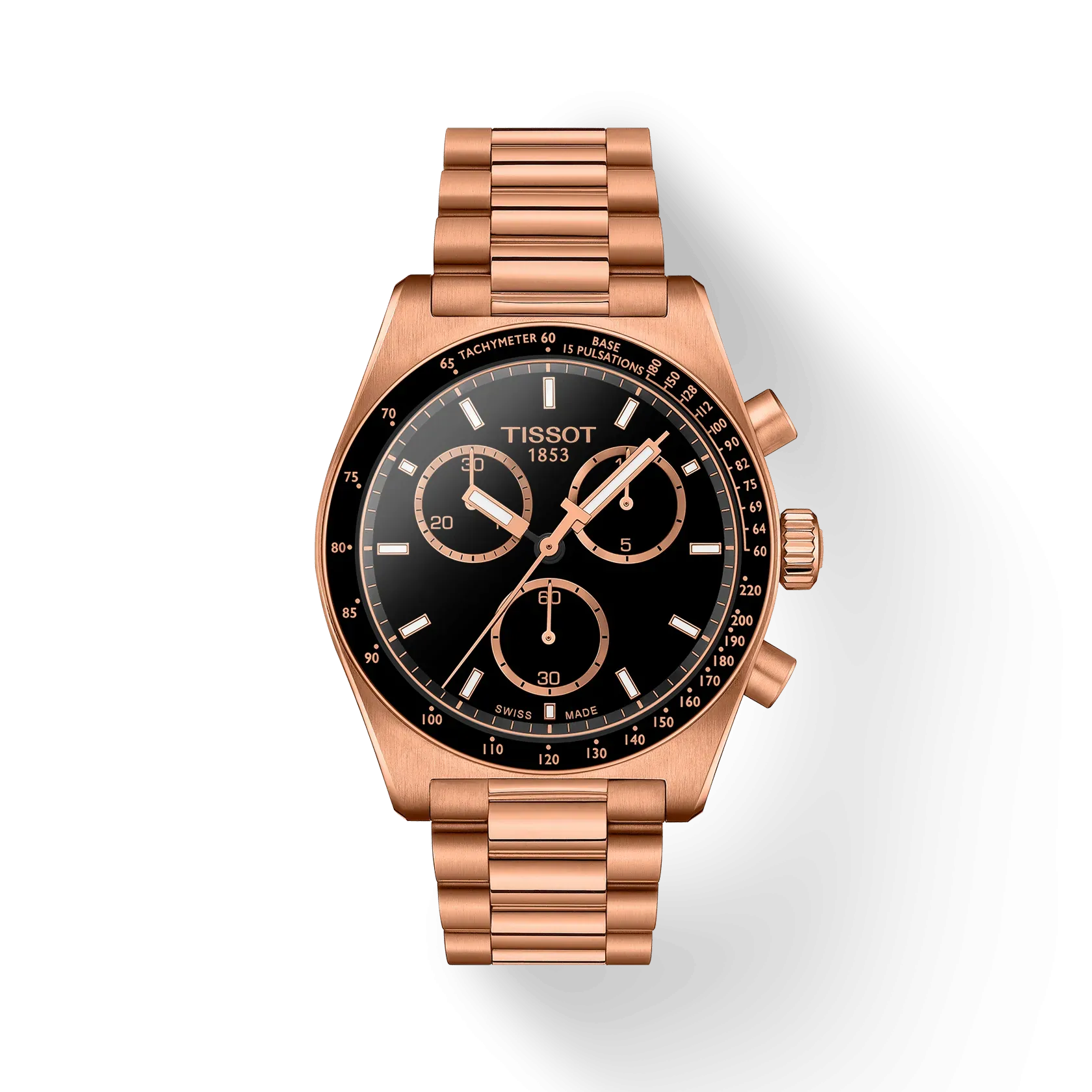 TISSOT PR516 T1494173305100 QUARTZ CHRONOGRAPH ROSE GOLD STEEL WATCH