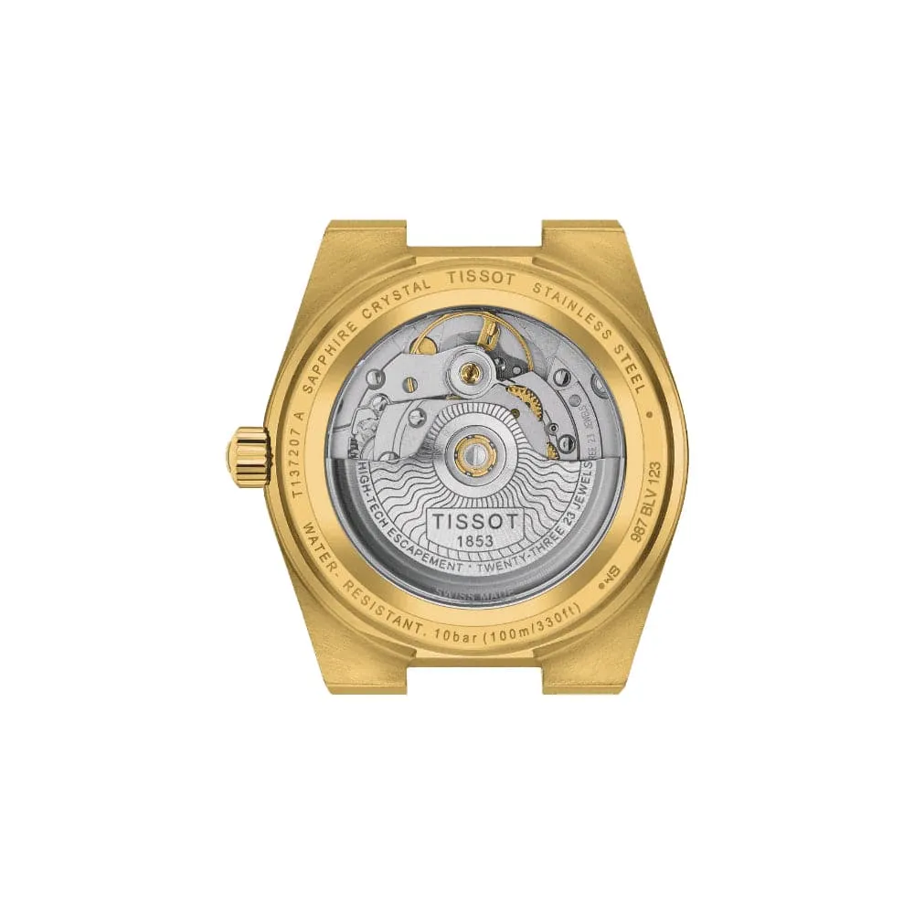 Tissot PRX Gold Dial Stainless Steel Strap Unisex Watch T1372073302100