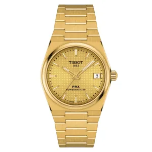 Tissot PRX Gold Dial Stainless Steel Strap Unisex Watch T1372073302100
