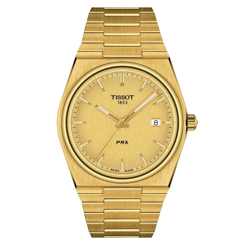 TISSOT PRX T1374103302100 GOLD STAINLESS STEEL MEN WATCH