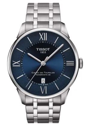TISSOT SWISS CHEMIN DES TOURELLES POWERMATIC 80 BLUE DIAL T139-407-11-048-00