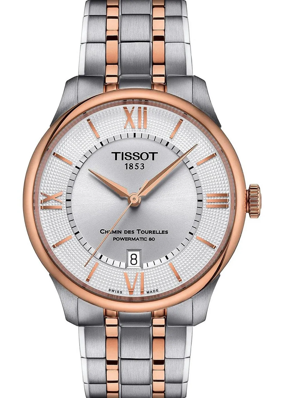 TISSOT SWISS CHEMIN DES TOURELLES POWERMATIC 80 SILVER DIAL T139-407-22-038-00