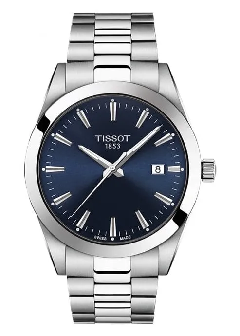 TISSOT SWISS GENTLEMAN T-CLASSIC BLUE DIAL STAINLESS STEEL T127-410-11-041-00