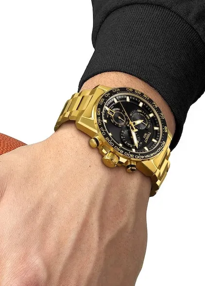 TISSOT SWISS GENTS SUPER SPORT CHRONO BLACK DIAL GOLD T125-617-33-051-01