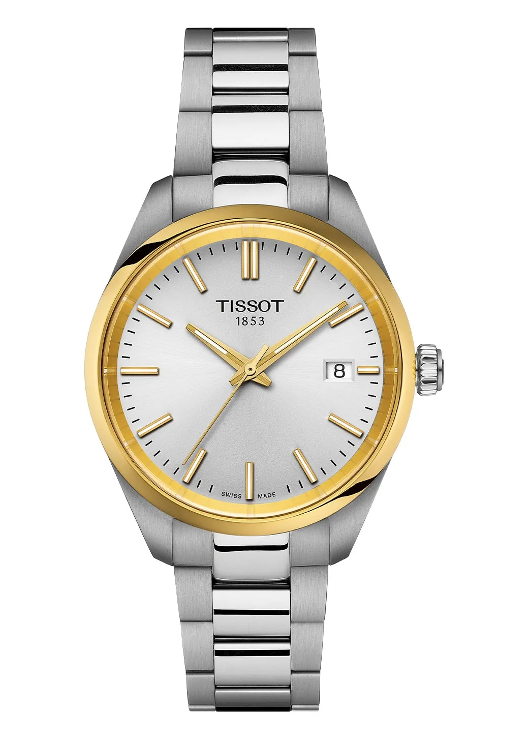 TISSOT SWISS T-CLASSIC PR100 STAINLESS STEEL GOLD ACCENTS T150-210-21-031-00