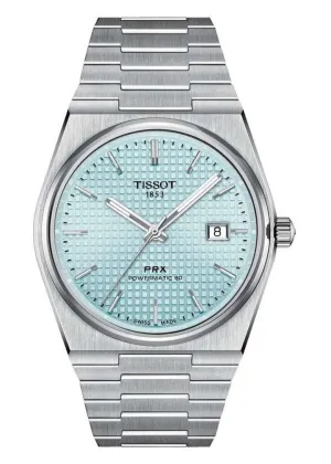 TISSOT SWISS T CLASSIC PRX POWERMATIC 80 ICE BLUE DIAL T137-407-11-351-00