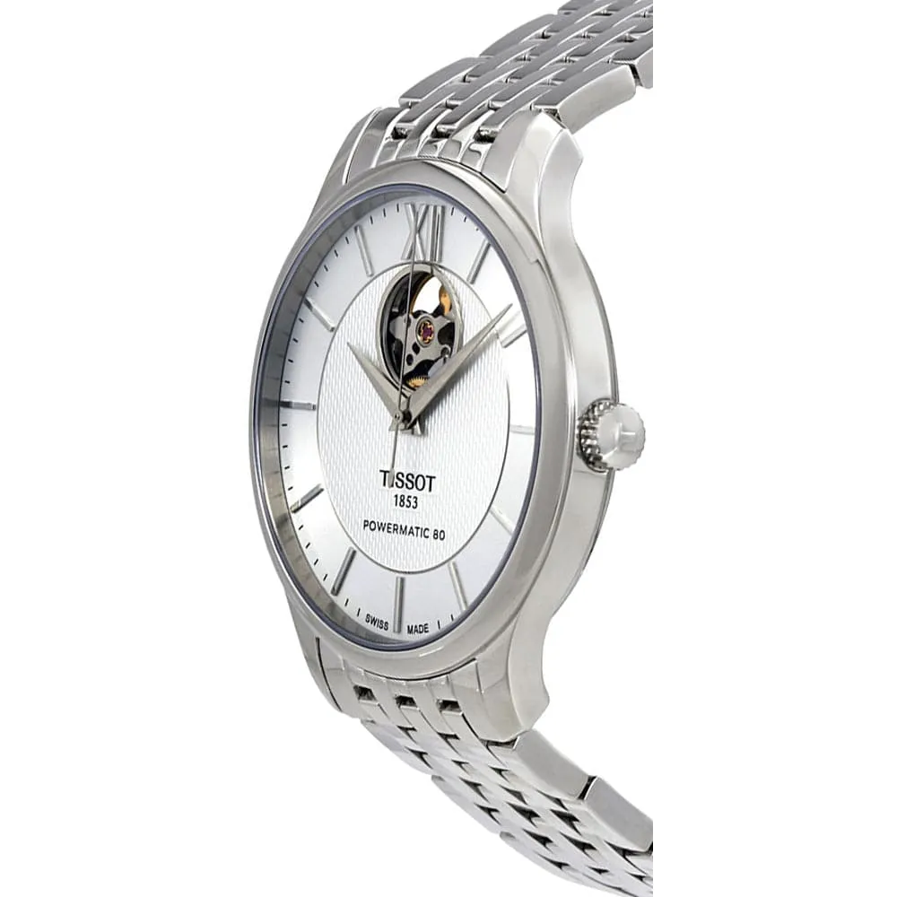 TISSOT T0639071103800 TRADITION POWERMATIC 80 OPEN HEART MEN'S WATCH
