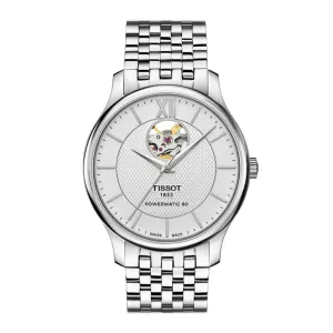 TISSOT T0639071103800 TRADITION POWERMATIC 80 OPEN HEART MEN'S WATCH