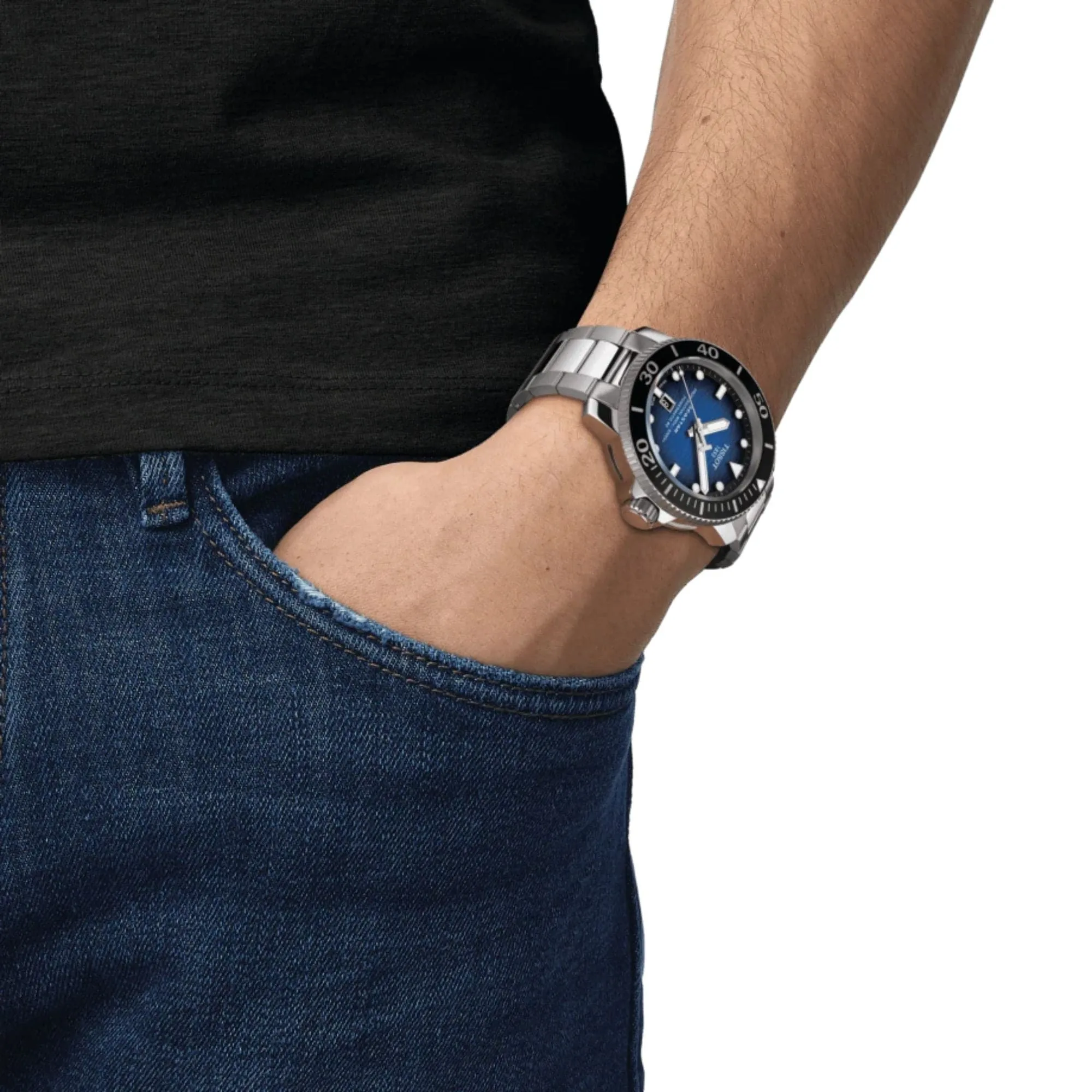 TISSOT T1206071104100 SEASTAR 2000 PROFESSIONAL POWERMATIC 80 MEN'S WATCH