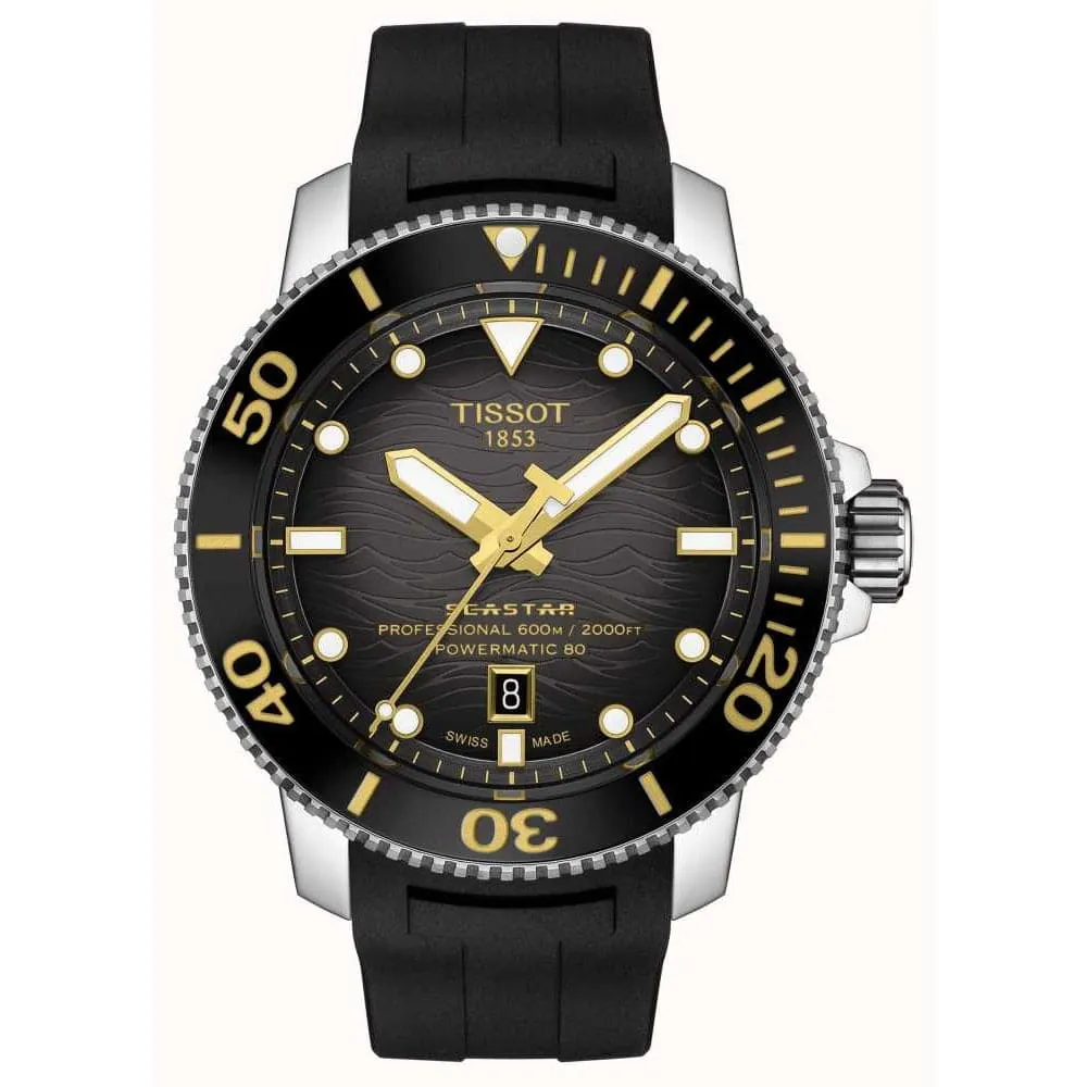 TISSOT T1206071744101 BLACK RUBBER STRAP MEN WATCH