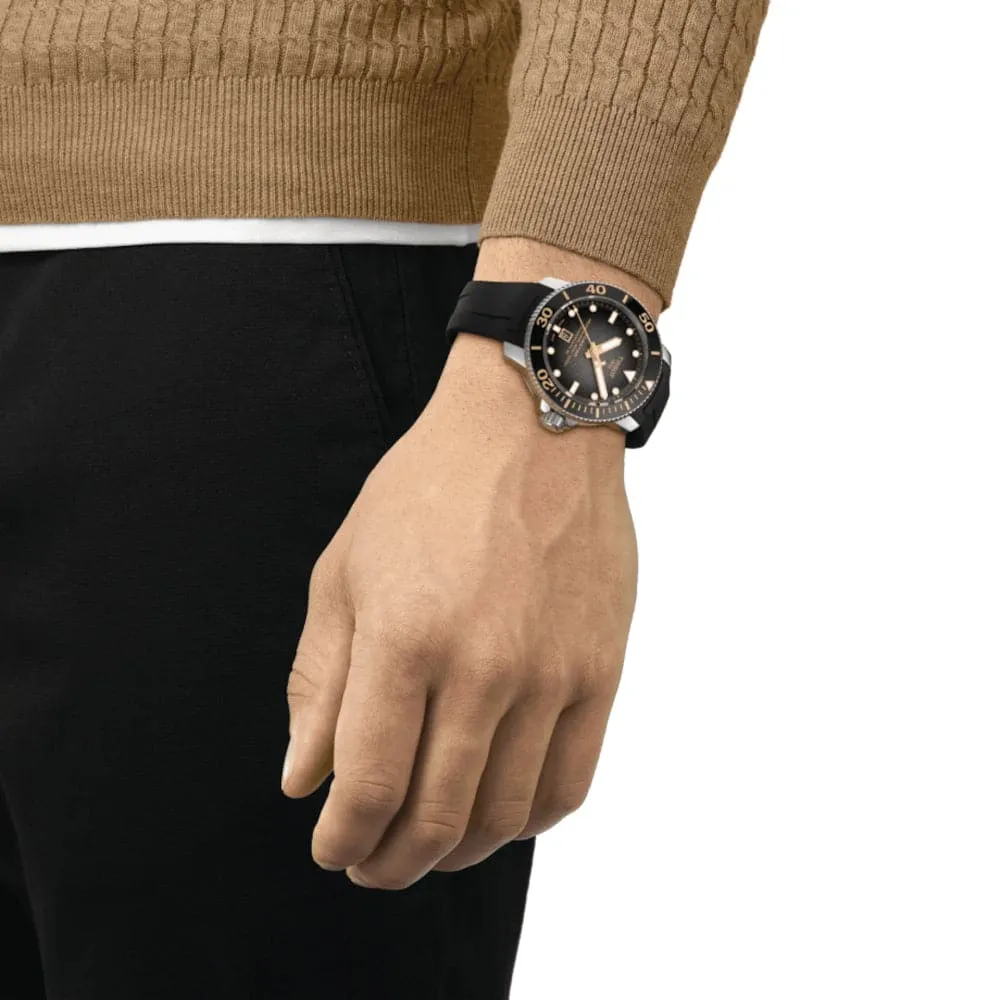 TISSOT T1206071744101 BLACK RUBBER STRAP MEN WATCH