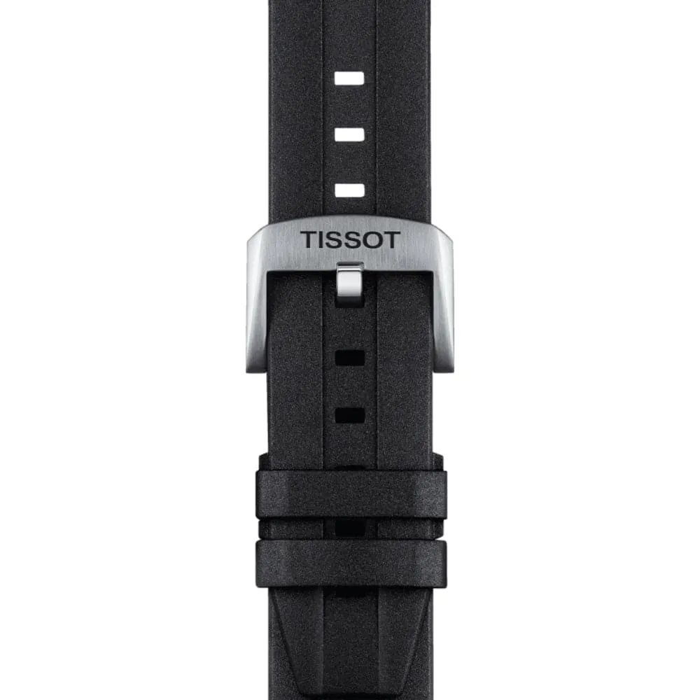 TISSOT T1206071744101 BLACK RUBBER STRAP MEN WATCH