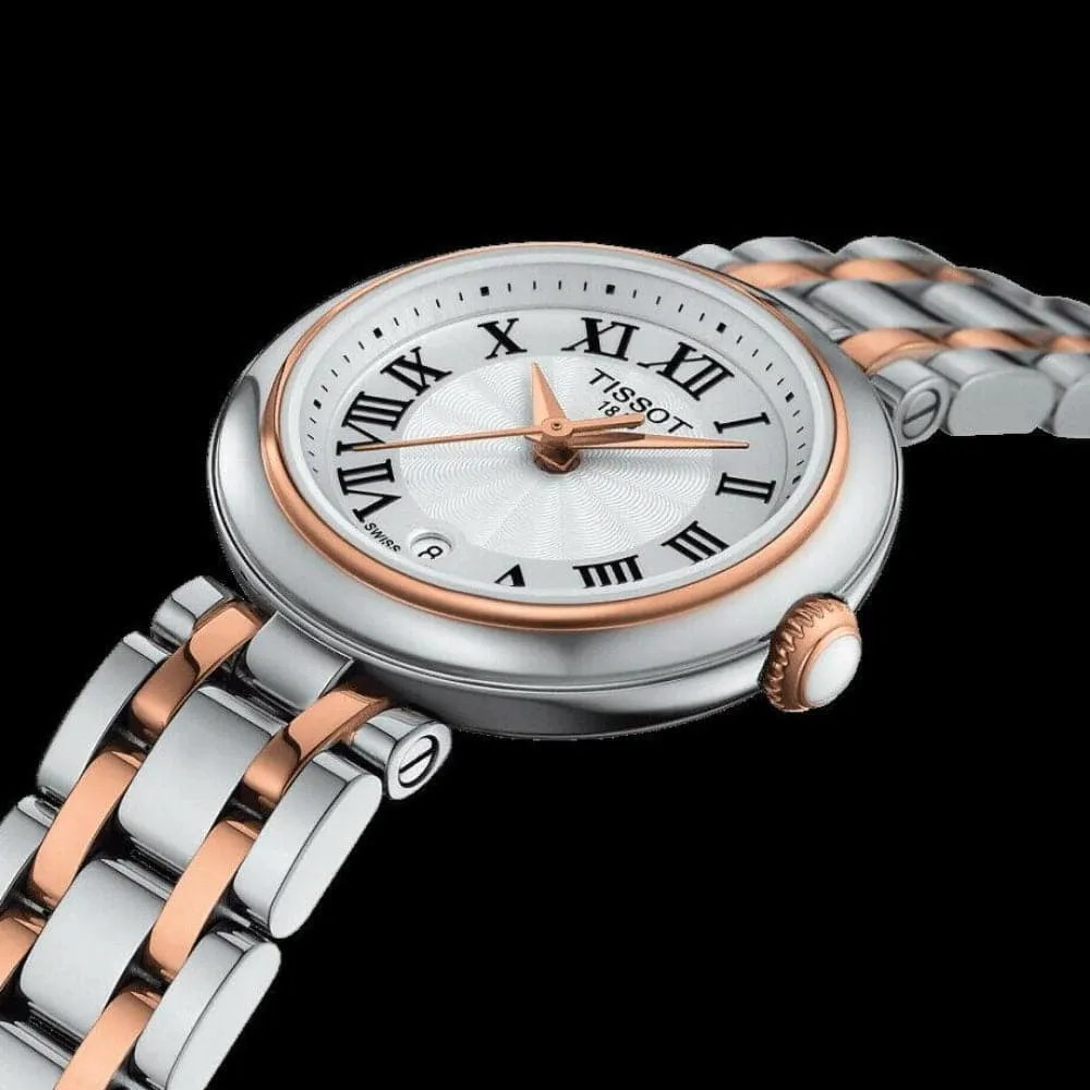 TISSOT T1260102201301 BELLISIMA SMALL SILVER AND ROSE GOLD STAINLESS STEEL WOMEN'S WATCH