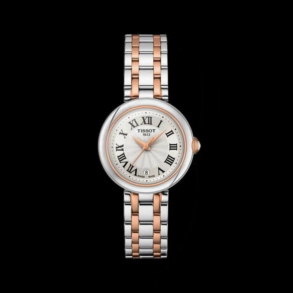 TISSOT T1260102201301 BELLISIMA SMALL SILVER AND ROSE GOLD STAINLESS STEEL WOMEN'S WATCH