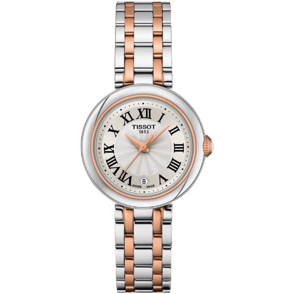 TISSOT T1260102201301 BELLISIMA SMALL SILVER AND ROSE GOLD STAINLESS STEEL WOMEN'S WATCH