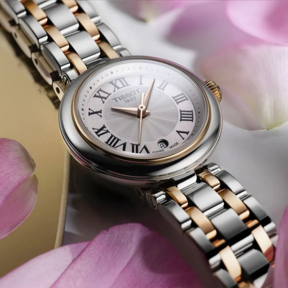 TISSOT T1260102201301 BELLISIMA SMALL SILVER AND ROSE GOLD STAINLESS STEEL WOMEN'S WATCH