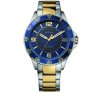 Tommy Hilfiger Men's Quartz Watch - Blue Dial Two Tone Steel Bracelet | 1790839