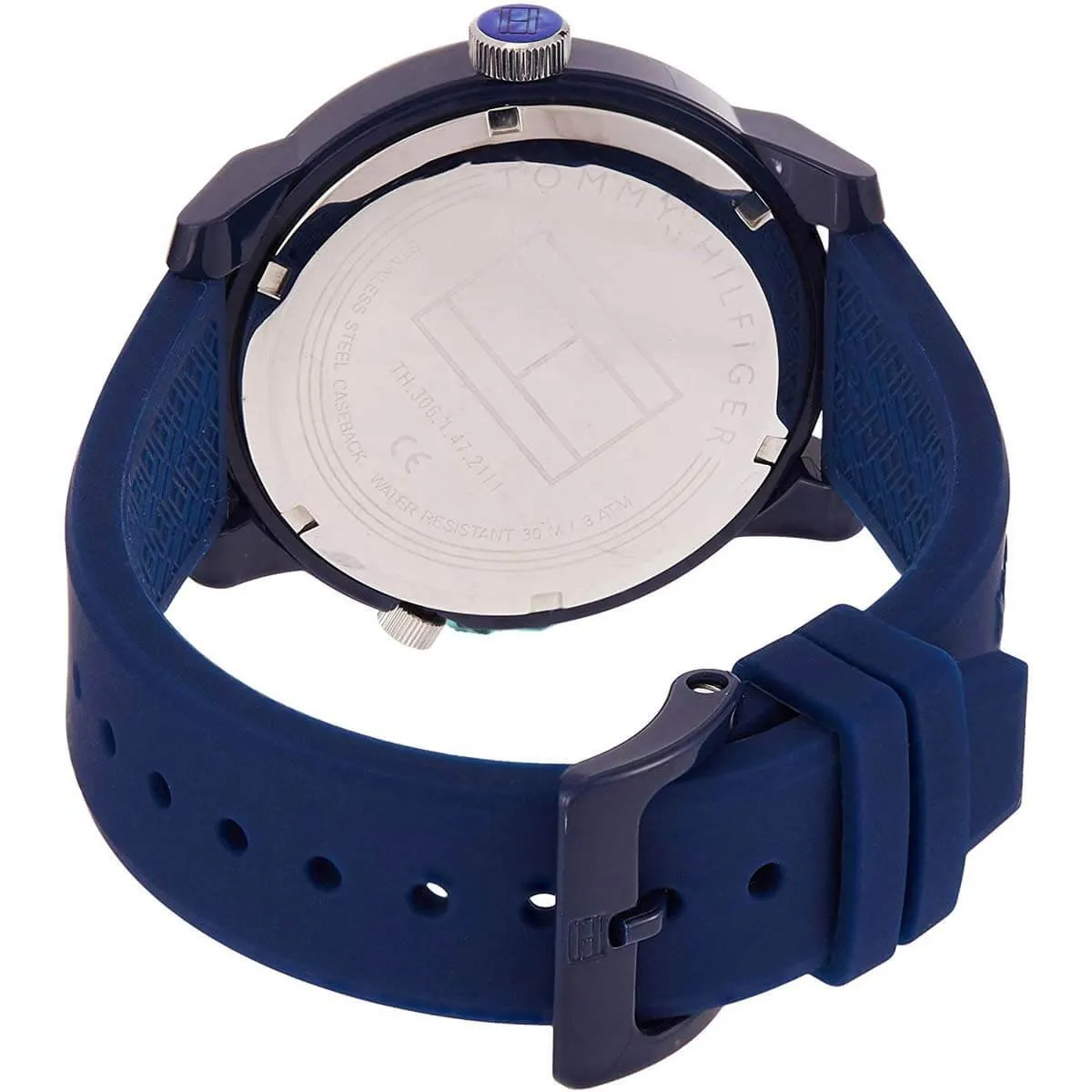 Tommy Hilfiger Men's Quartz Watch - Sport Blue Dial Silicone Strap | 1791325